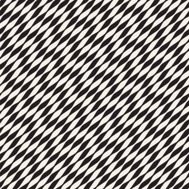 Dalgalı çizgiler vektör seamless modeli. Retro dalgalı oyma doku. Geometrik zikzak çizgiler tasarım.