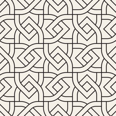 Vektör kusursuz desen. Modern stil soyut doku. Çizgili elementten geometrik fayanslar tekrarlanıyor