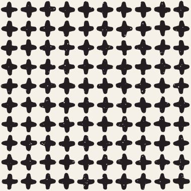 El çizimi pürüzsüz desen. Soyut geometrik şekiller arka plan siyah ve beyaz. Vektör etnik stil kirli dokusu.