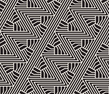 Vektör kusursuz desen. Modern stil soyut doku. Çizgili elementten geometrik fayanslar tekrarlanıyor