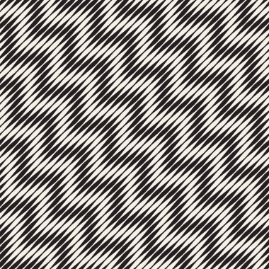 Dalgalı çizgiler vektör seamless modeli. Retro dalgalı oyma doku. Geometrik zikzak çizgiler tasarım.