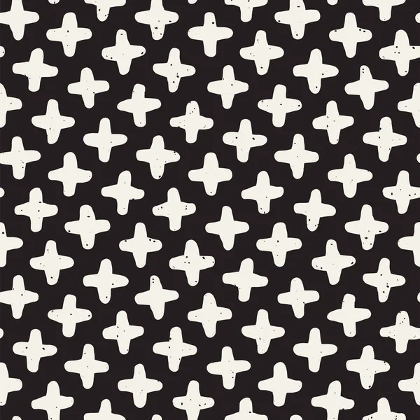 El çizimi pürüzsüz desen. Soyut geometrik şekiller arka plan siyah ve beyaz. Vektör etnik stil kirli dokusu.