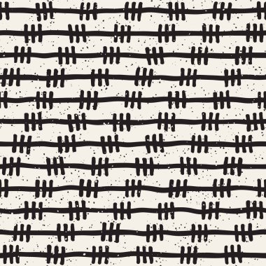 Elle çizilmiş çizgiler seamless grungy modeli. Soyut geometrik yinelenen kiremit doku siyah beyaz.