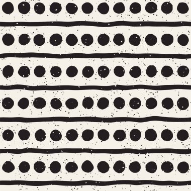 Elle çizilmiş çizgiler seamless grungy modeli. Soyut geometrik yinelenen kiremit doku siyah beyaz.