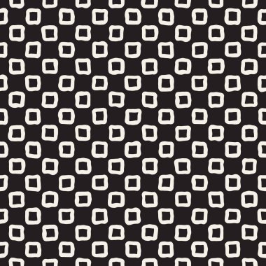 El çizimi pürüzsüz desen. Soyut geometrik şekiller arka plan siyah ve beyaz. Vektör etnik stil kirli dokusu.