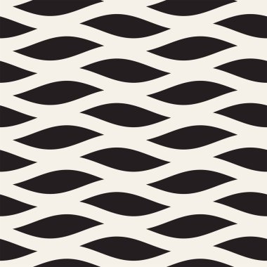 Vektör sorunsuz siyah ve beyaz dalgalı basit desen hatları. Geometrik arka plan