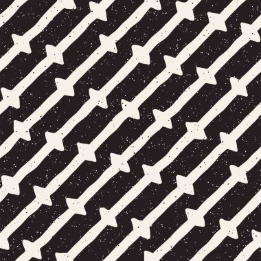 Elle çizilmiş çizgiler seamless grungy modeli. Soyut geometrik yinelenen kiremit doku siyah beyaz.