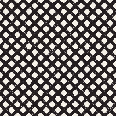 El çizimi pürüzsüz desen. Soyut geometrik şekiller arka plan siyah ve beyaz. Vektör etnik stil kirli dokusu.