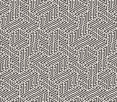 Vektör kusursuz desen. Modern stil soyut doku. Çizgili elementten geometrik fayanslar tekrarlanıyor