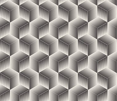 Vektör kusursuz desen. Modern stil soyut doku. Çizgili elementten geometrik fayanslar tekrarlanıyor