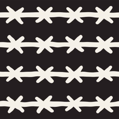 Elle çizilmiş çizgiler seamless grungy modeli. Soyut geometrik yinelenen kiremit doku siyah beyaz.