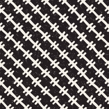 Elle çizilmiş çizgiler seamless grungy modeli. Soyut geometrik yinelenen kiremit doku siyah beyaz.