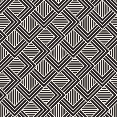 Vektör kusursuz desen. Modern stil soyut doku. Çizgili elementten geometrik fayanslar tekrarlanıyor