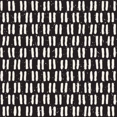 El çizimi pürüzsüz desen. Soyut geometrik şekiller arka plan siyah ve beyaz. Vektör etnik stil kirli dokusu.