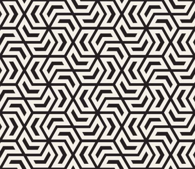 Vektör kusursuz desen. Modern stil soyut doku. Çizgili elementten geometrik fayanslar tekrarlanıyor