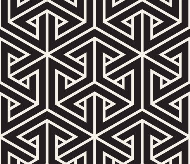 Vektör kusursuz desen. Modern stil soyut doku. Çizgili elementten geometrik fayanslar tekrarlanıyor