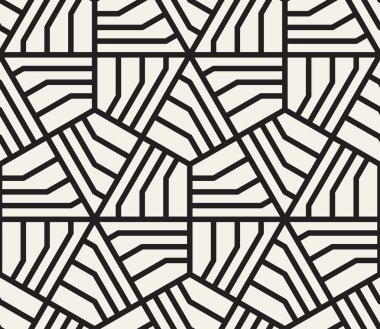 Vektör kusursuz desen. Modern stil soyut doku. Çizgili elementten geometrik fayanslar tekrarlanıyor