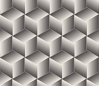 Vektör kusursuz desen. Modern stil soyut doku. Çizgili elementten geometrik fayanslar tekrarlanıyor