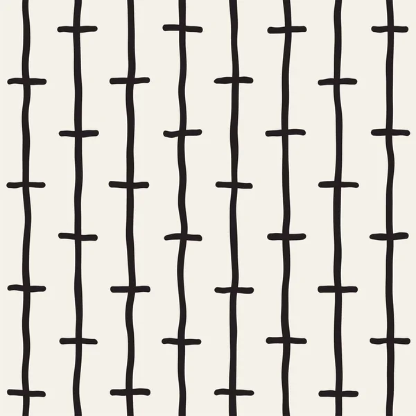 손으로 솔기없는 흑백으로 기하학적 형태의 배경을 추상화 스타일 Grungy 텍스처 — 스톡 벡터