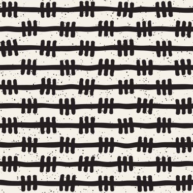 Elle çizilmiş çizgiler seamless grungy modeli. Soyut geometrik yinelenen kiremit doku siyah beyaz.