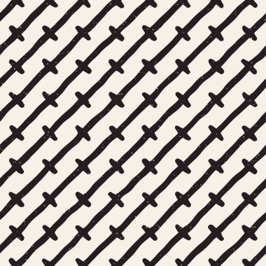 El çizimi pürüzsüz desen. Soyut geometrik şekiller arka plan siyah ve beyaz. Vektör etnik stil kirli dokusu.