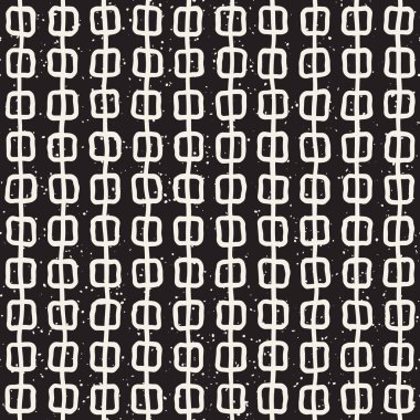 El çizimi pürüzsüz desen. Soyut geometrik şekiller arka plan siyah ve beyaz. Vektör etnik stil kirli dokusu.