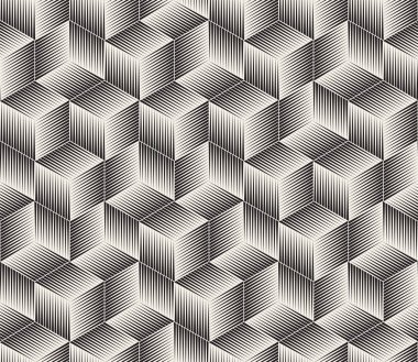 Vektör kusursuz desen. Modern stil soyut doku. Çizgili elementten geometrik fayanslar tekrarlanıyor