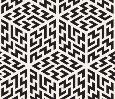 Vektör kusursuz desen. Modern stil soyut doku. Çizgili elementten geometrik fayanslar tekrarlanıyor