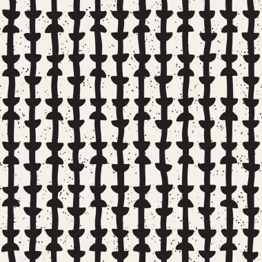 Elle çizilmiş çizgiler seamless grungy modeli. Soyut geometrik yinelenen kiremit doku siyah beyaz.