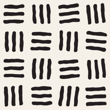 Elle çizilmiş çizgiler seamless grungy modeli. Soyut geometrik yinelenen kiremit doku siyah beyaz.