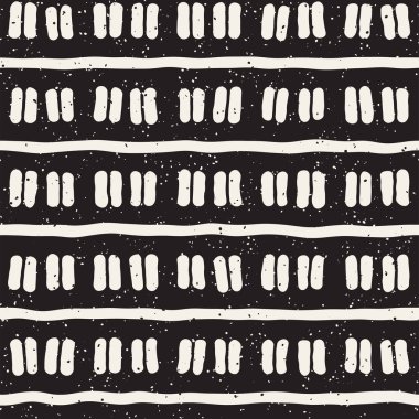 Elle çizilmiş çizgiler seamless grungy modeli. Soyut geometrik yinelenen kiremit doku siyah beyaz.