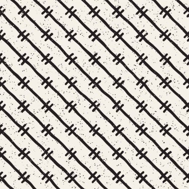 El çizimi pürüzsüz desen. Soyut geometrik şekiller arka plan siyah ve beyaz. Vektör etnik stil kirli dokusu.