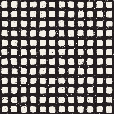 El çizimi pürüzsüz desen. Soyut geometrik şekiller arka plan siyah ve beyaz. Vektör etnik stil kirli dokusu.