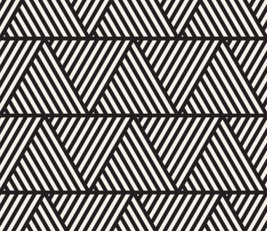 Vektör kusursuz desen. Modern stil soyut doku. Çizgili elementten geometrik fayanslar tekrarlanıyor