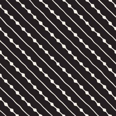 El çizimi pürüzsüz desen. Soyut geometrik şekiller arka plan siyah ve beyaz. Vektör etnik stil kirli dokusu.