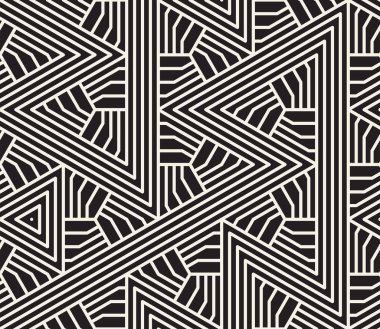 Vektör kusursuz desen. Modern stil soyut doku. Çizgili elementten geometrik fayanslar tekrarlanıyor