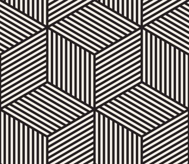 Vektör kusursuz desen. Modern stil soyut doku. Çizgili elementten geometrik fayanslar tekrarlanıyor