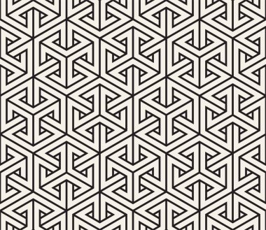 Vektör kusursuz desen. Modern stil soyut doku. Çizgili elementten geometrik fayanslar tekrarlanıyor
