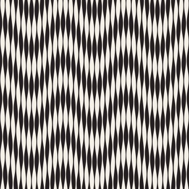 Dalgalı çizgiler vektör seamless modeli. Retro dalgalı oyma doku. Geometrik zikzak çizgiler tasarım.