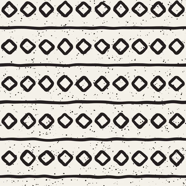 El çizimi pürüzsüz desen. Soyut geometrik şekiller arka plan siyah ve beyaz. Vektör etnik stil kirli dokusu.