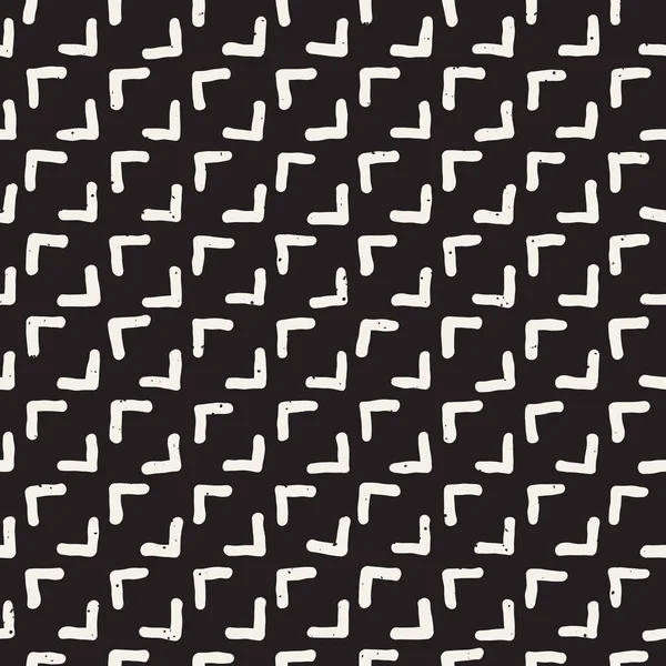 El çizimi pürüzsüz desen. Soyut geometrik şekiller arka plan siyah ve beyaz. Vektör etnik stil kirli dokusu.