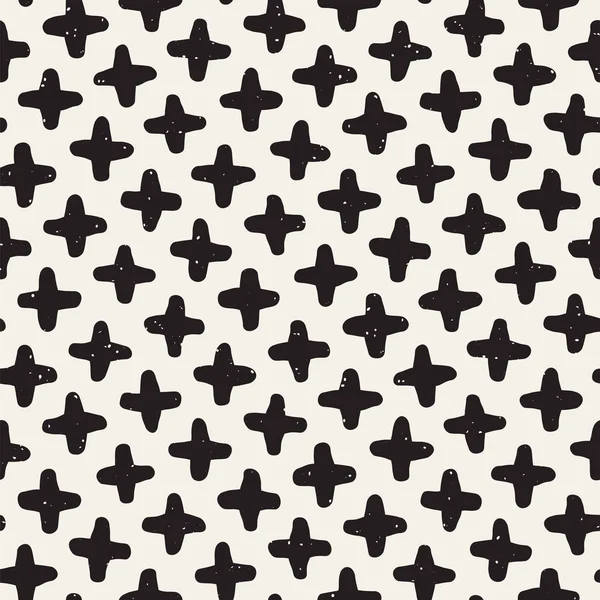 El çizimi pürüzsüz desen. Soyut geometrik şekiller arka plan siyah ve beyaz. Vektör etnik stil kirli dokusu.