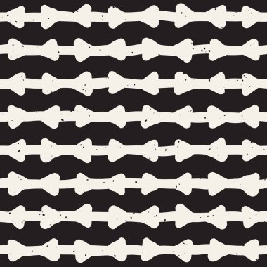 Elle çizilmiş çizgiler seamless grungy modeli. Soyut geometrik yinelenen kiremit doku siyah beyaz.