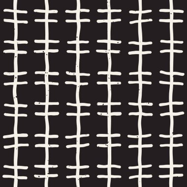 Elle çizilmiş çizgiler seamless grungy modeli. Soyut geometrik yinelenen kiremit doku siyah beyaz.