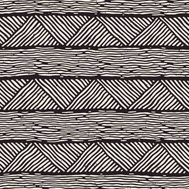 Kesintisiz geometrik doodle desen siyah ve beyaz. Adstract el çizilmiş çizgiler retro doku.