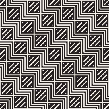 Vektör kusursuz desen. Modern stil soyut doku. Çizgili elementten geometrik fayanslar tekrarlanıyor