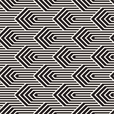 Vektör kusursuz desen. Modern stil soyut doku. Çizgili elementten geometrik fayanslar tekrarlanıyor