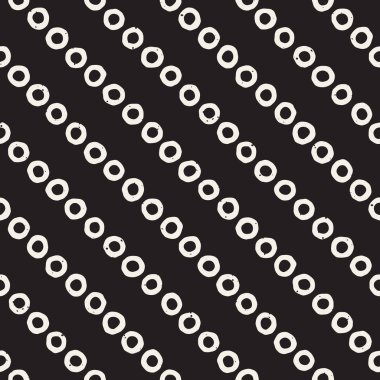 El çizimi pürüzsüz desen. Soyut geometrik şekiller arka plan siyah ve beyaz. Vektör etnik stil kirli dokusu.