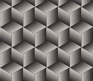 Vektör kusursuz desen. Modern stil soyut doku. Çizgili elementten geometrik fayanslar tekrarlanıyor