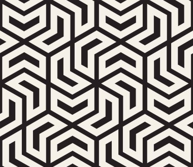 Vektör kusursuz desen. Modern stil soyut doku. Çizgili elementten geometrik fayanslar tekrarlanıyor